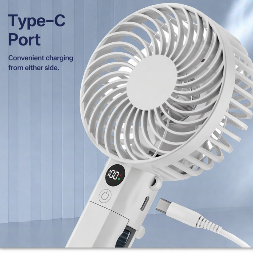 Clip-on Smart Digital Display Mini Fan, Portable Handheld for Outdoor
