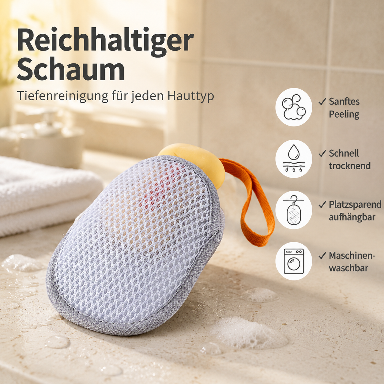Sandwich-Mesh Gesichtsreinigungs-Schaumnetz