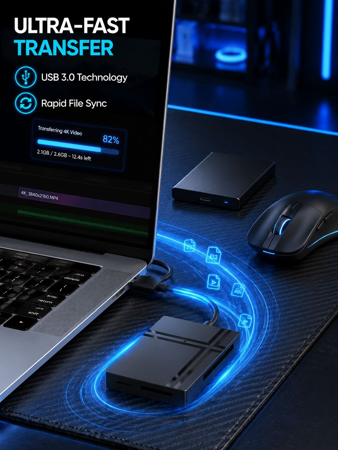 USB3.0 card reader 5 in 1 type-c computer mobile phone OTG multi-function CF/SD/TF/MS/M2 simultaneou