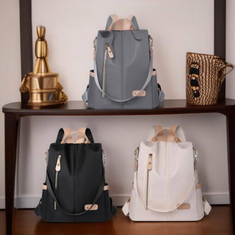 Water-Resistant Nylon Travel Bag (Backpack and Handbag Style)