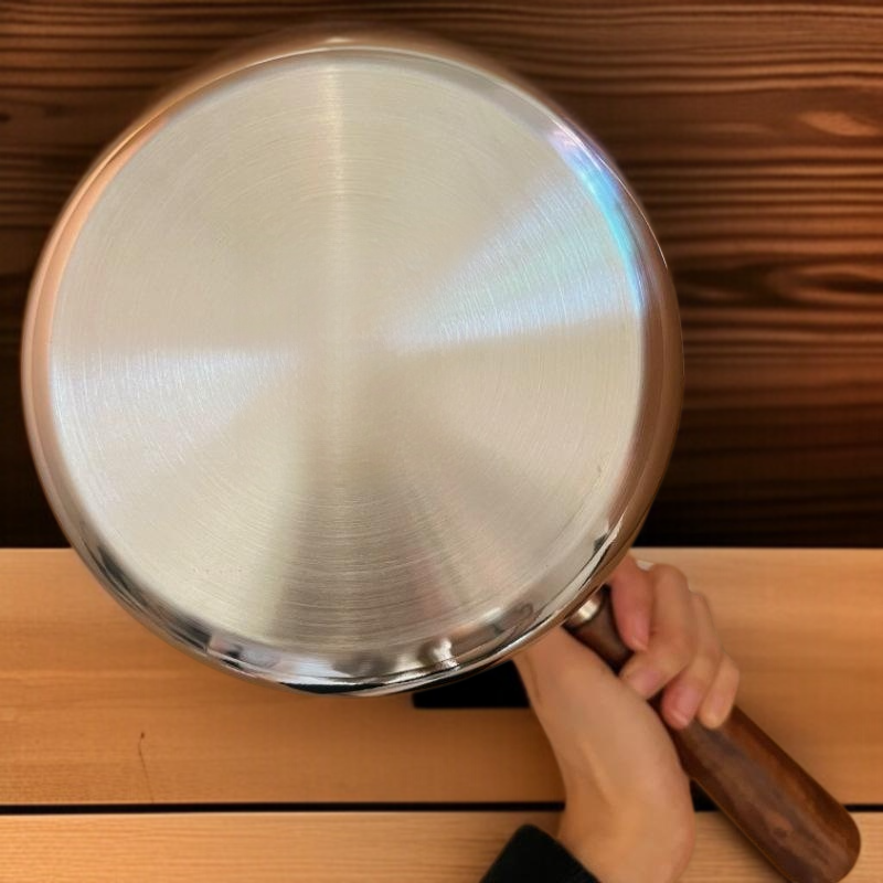 Petite poêle profonde en acier inoxydable 304, adaptée à l’induction et à la cuisson du tempura