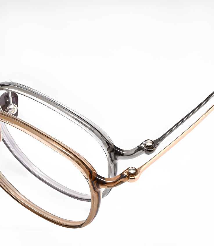 Tytanowe okulary do czytania – detal ramki