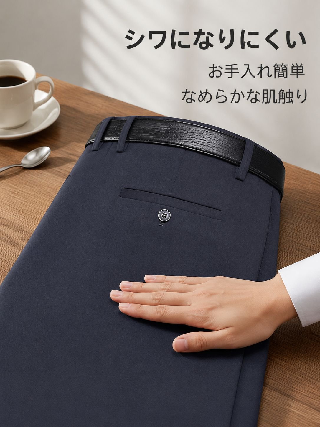 ストレッチ万能ビジネスノーアイロン防シワスラックス