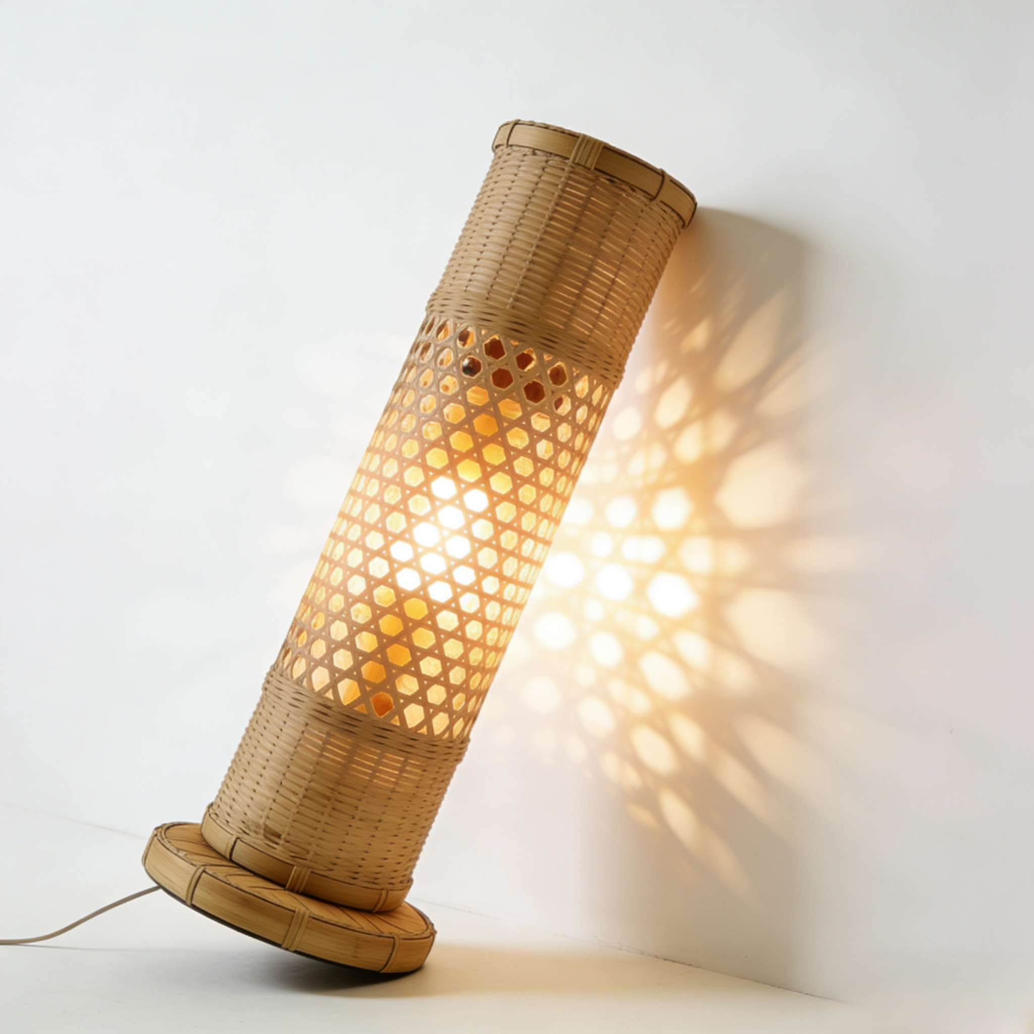 透かしデザインのフロアランプ