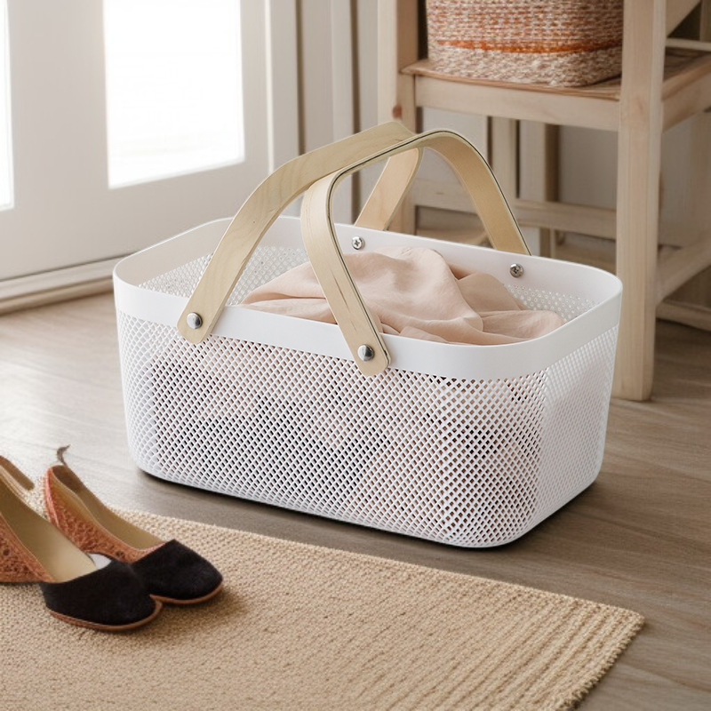 持ち運び便利なランドリーバスケット