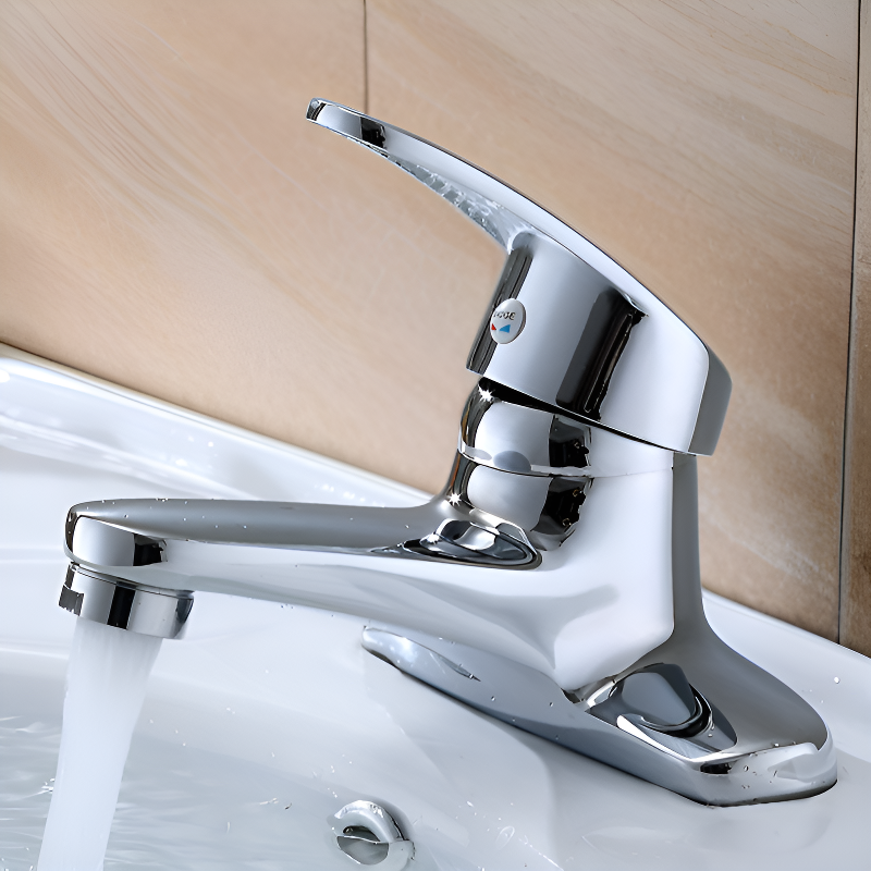 ก๊อกน้ำอ่างล้างหน้าแบบสองมือจับ กันน้ำ น้ำร้อนน้ำเย็น