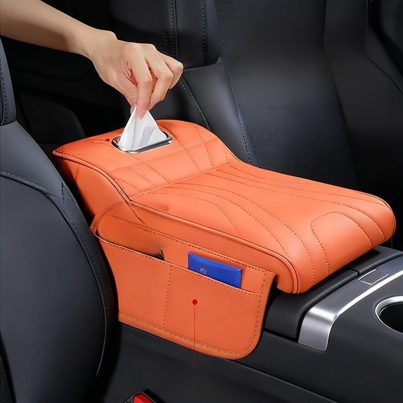Car seat center armrest box height pad