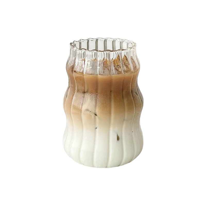 빈티지 잔 독특한 모양 물결 모양 커피 잔