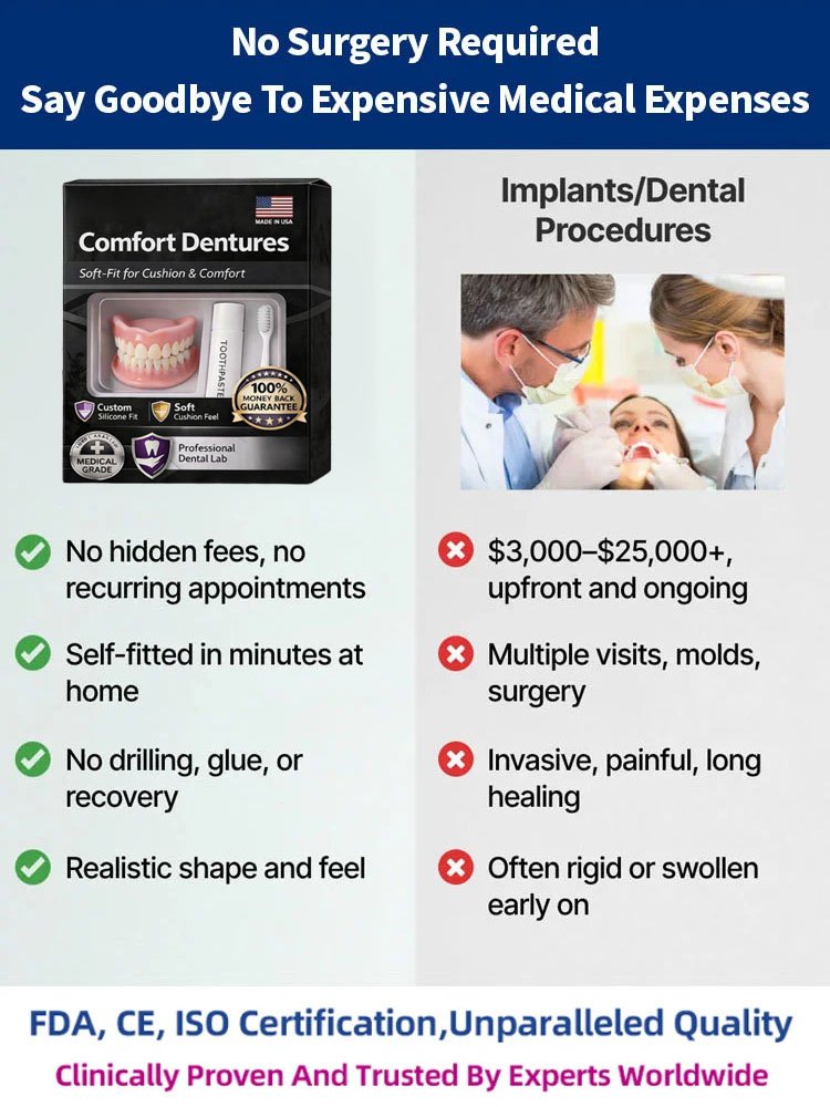 100% Realistic and Comfortable Dentures | Painless, No Glue Required丨Unisex
