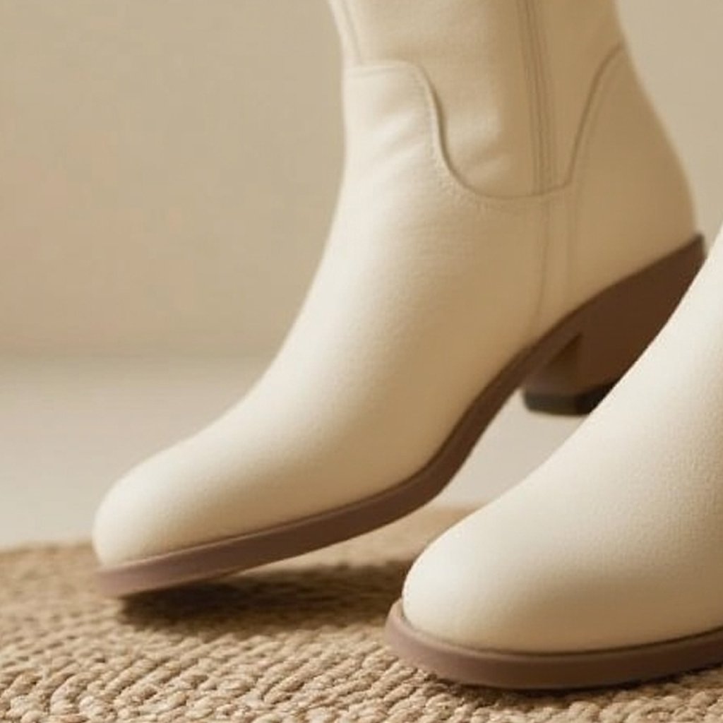 스타일리시 연베이지 앵클부츠