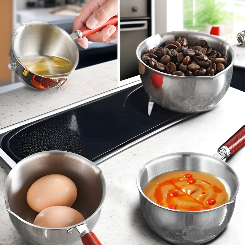 미니 평저 프라이팬, 뜨거운 기름/소스 요리에 적합