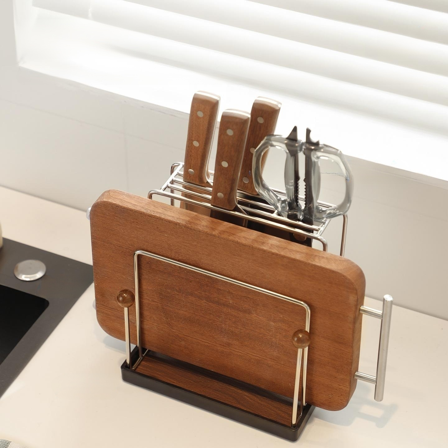 Kitchen knife holder and storage rack multifunctional
