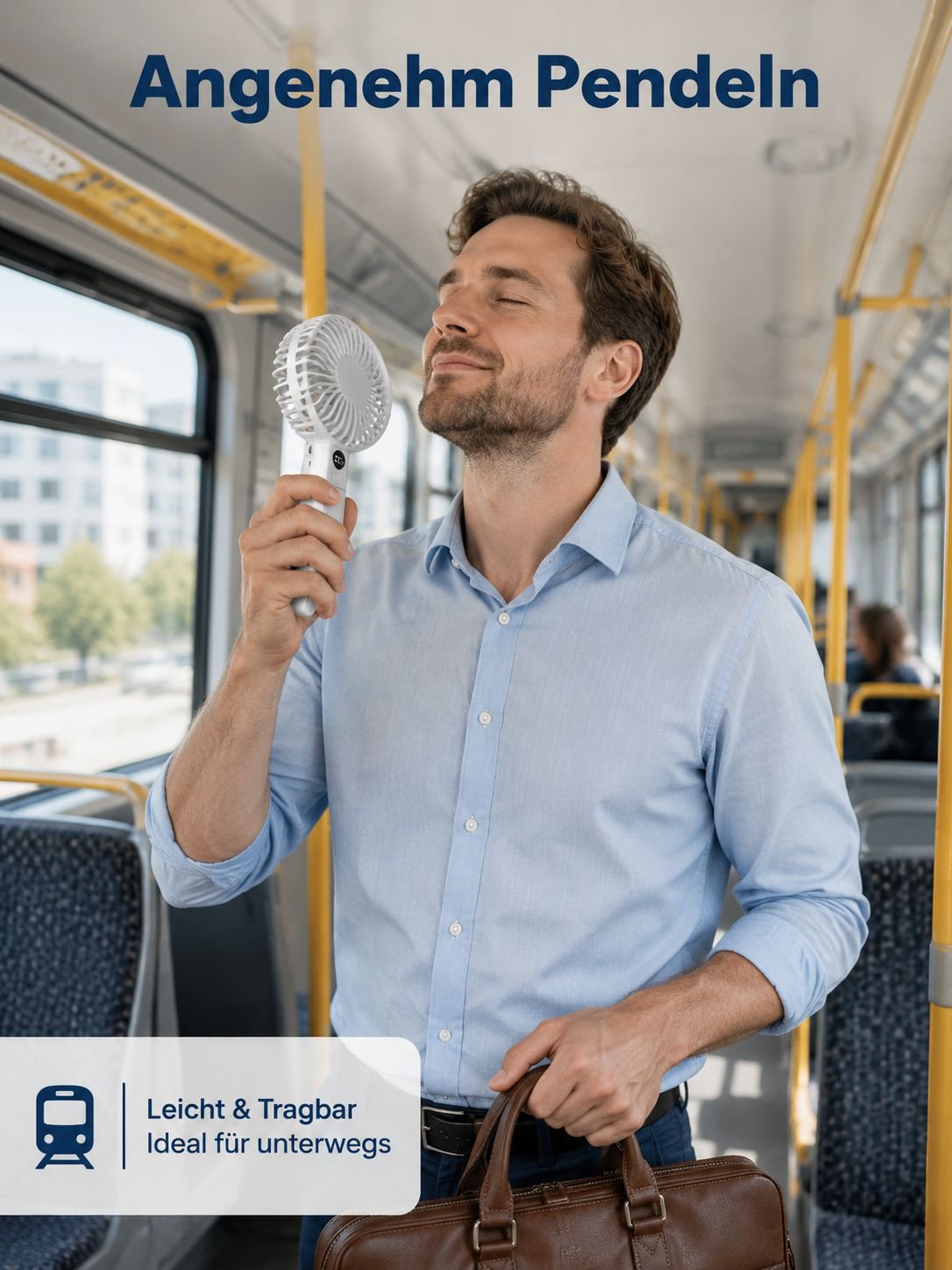 Tragbarer Handventilator mit intelligenter Digitalanzeige
