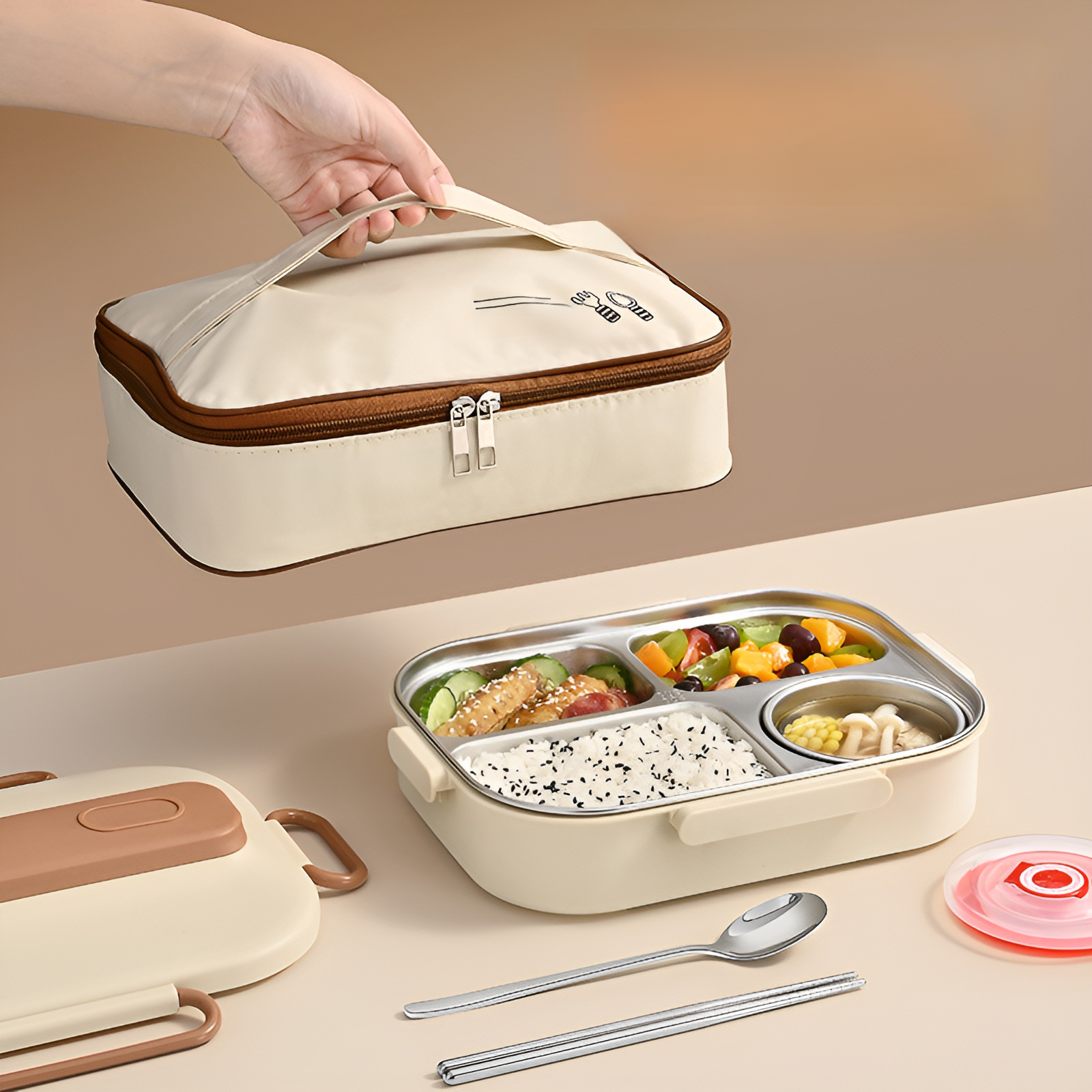 Isolierte Edelstahl-Lunchbox für Schüler, passt ins Schließfach