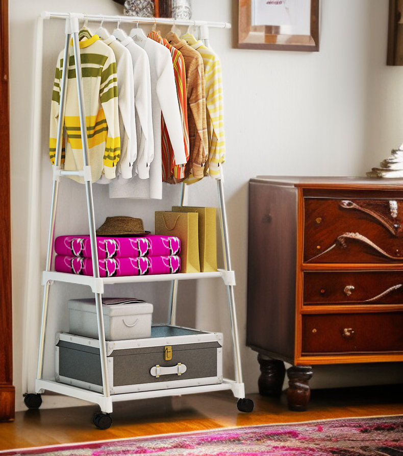 رف ملابس منزلي أنيق من الخشب الصلب