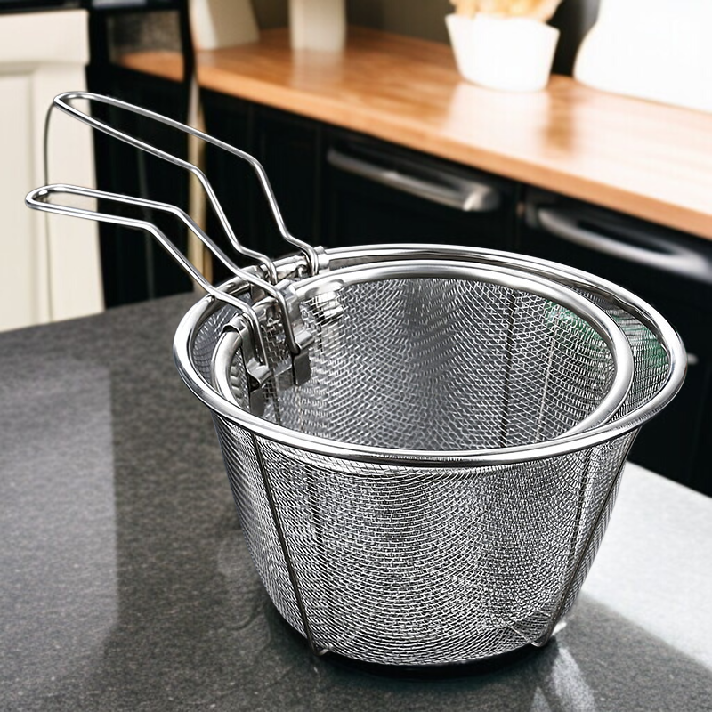 家庭用折りたたみ式油切りネットステンレス多機能餃子道具 キッチンメッシュふるい油切りメッシュ