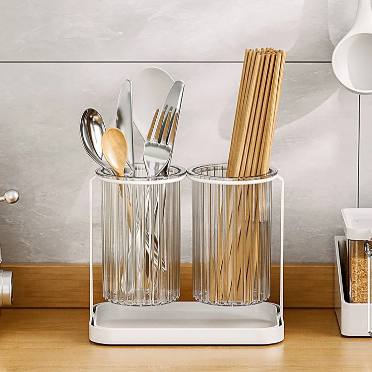 多功能餐具收納架 廚房台面筷子筒一體式置物盒