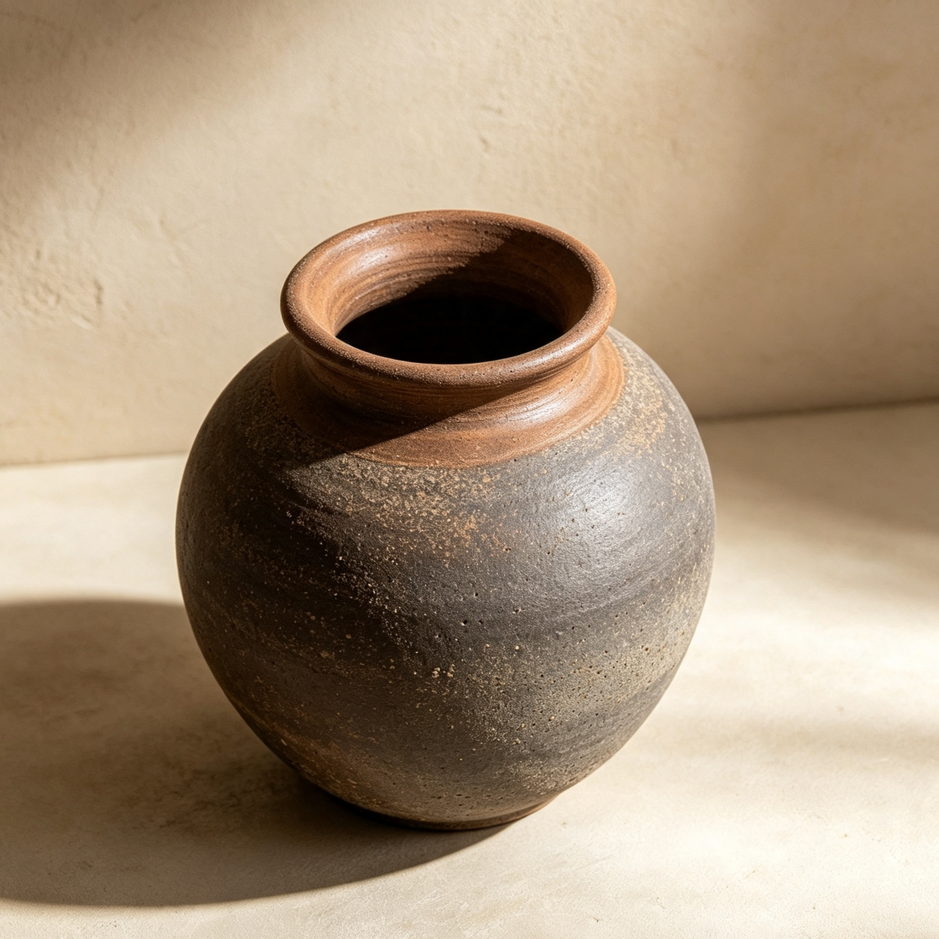 Vintage-style pottery jars used as kitchen storage containers