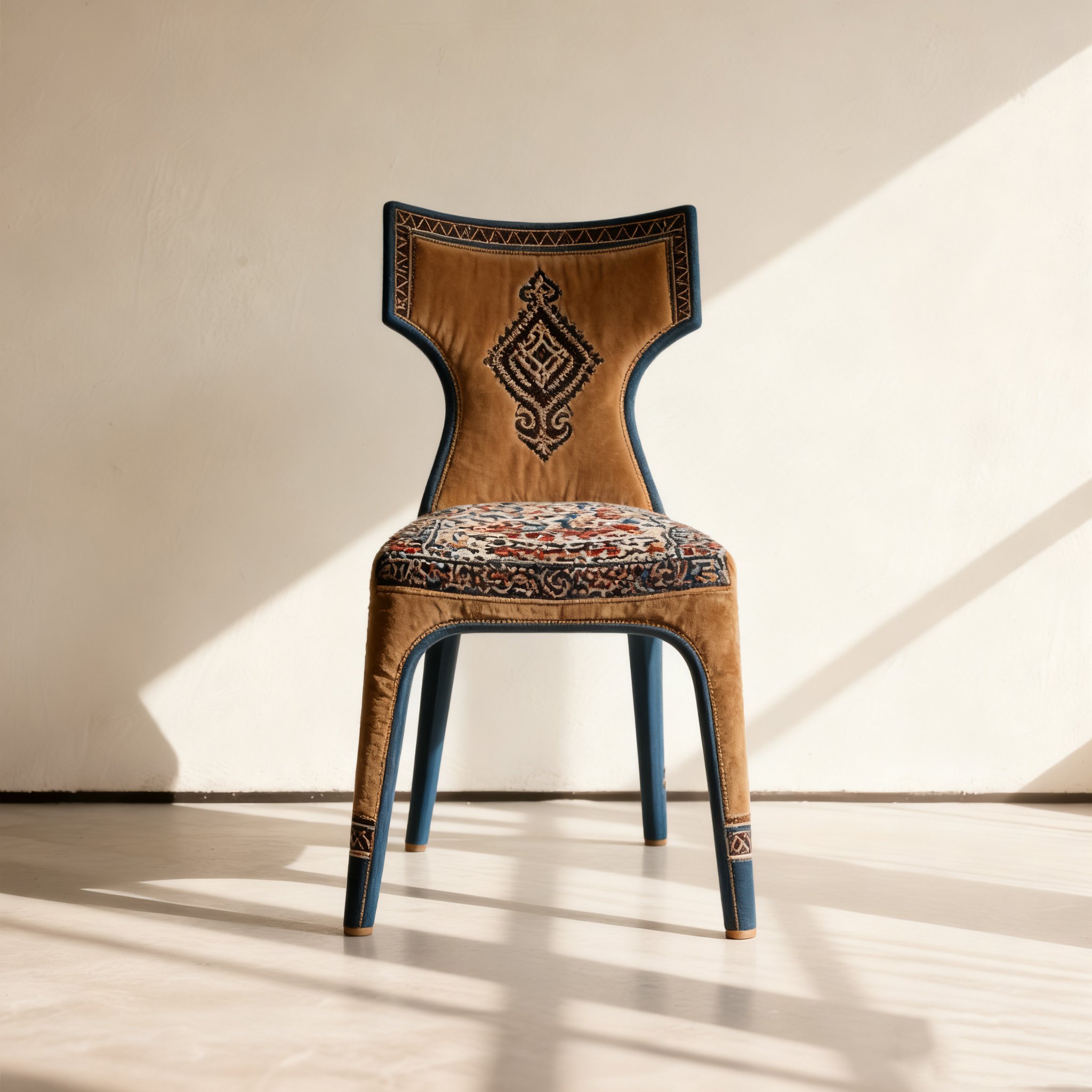 ชุดเก้าอี้ผ้าปักงานฝีมือแบบโบราณ (2 ตัว)