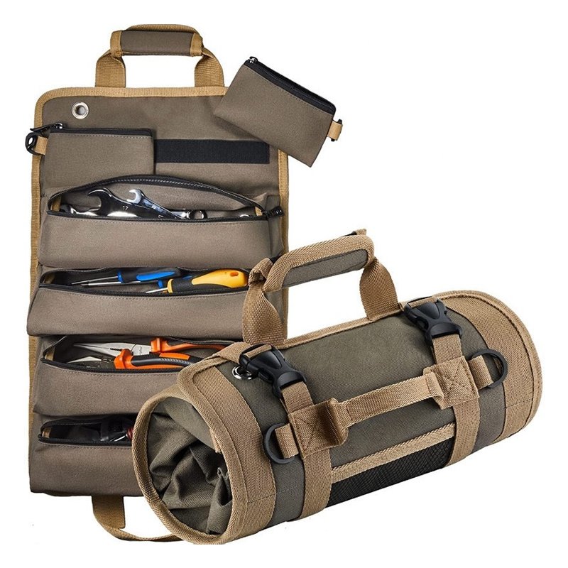 多功能防水多口袋滾動可擕式工具懸掛儲物袋