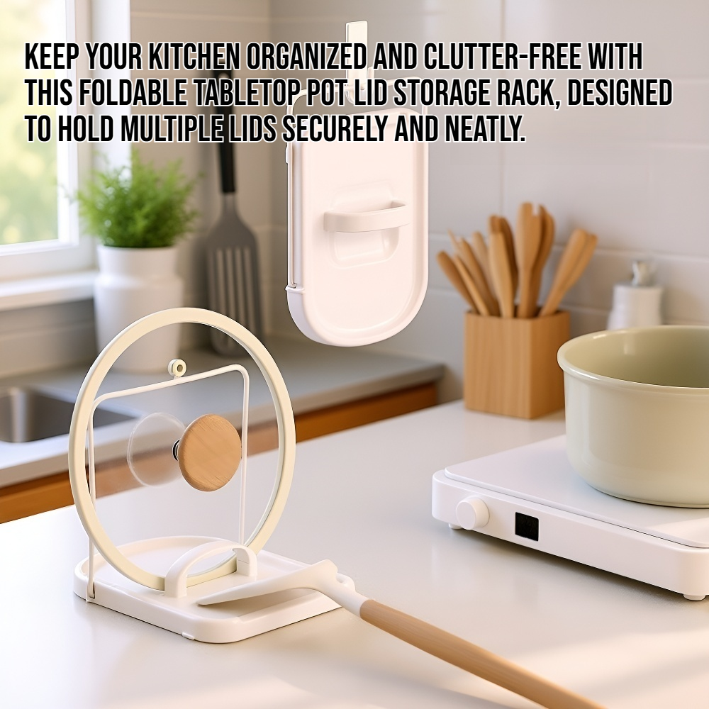 Home Foldable Tabletop Pot Lid Storage Rack