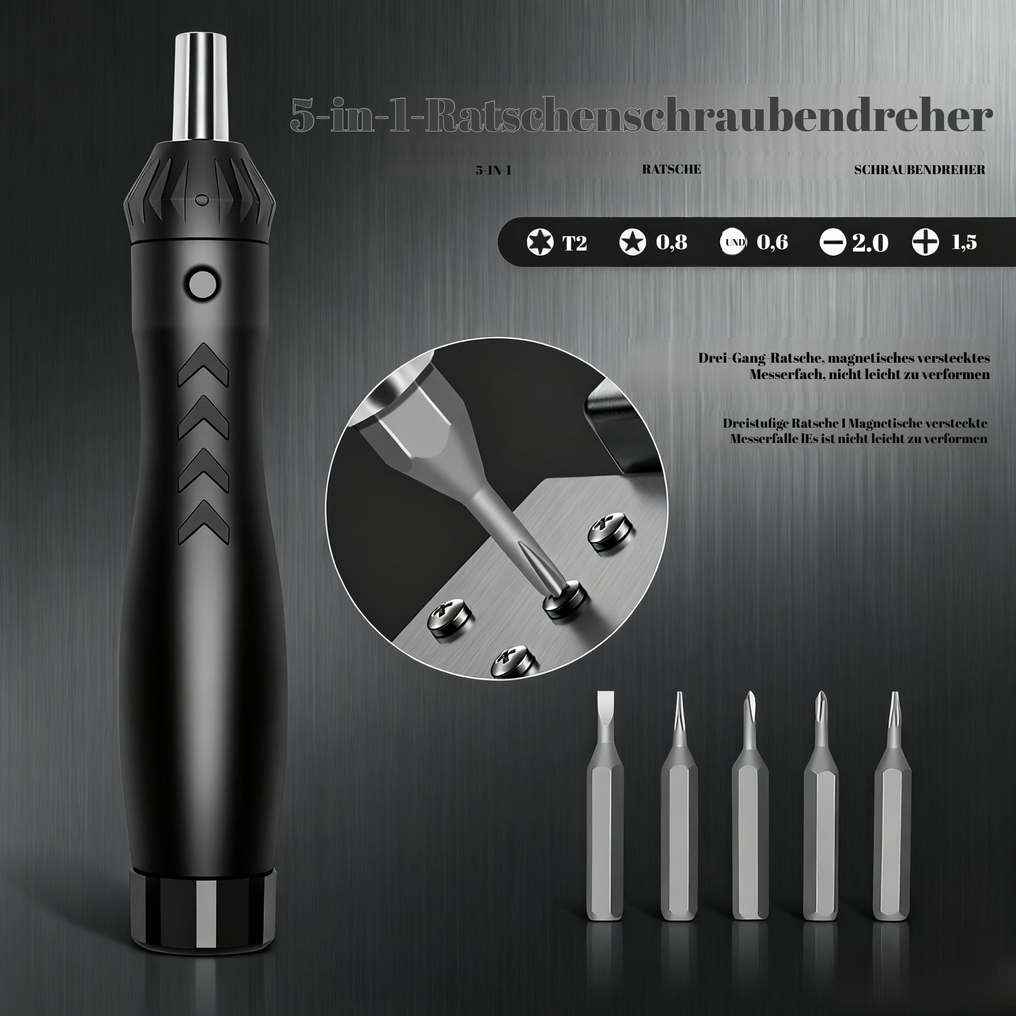 Handschraubendreher-Set mit Ratsche für Smartphones