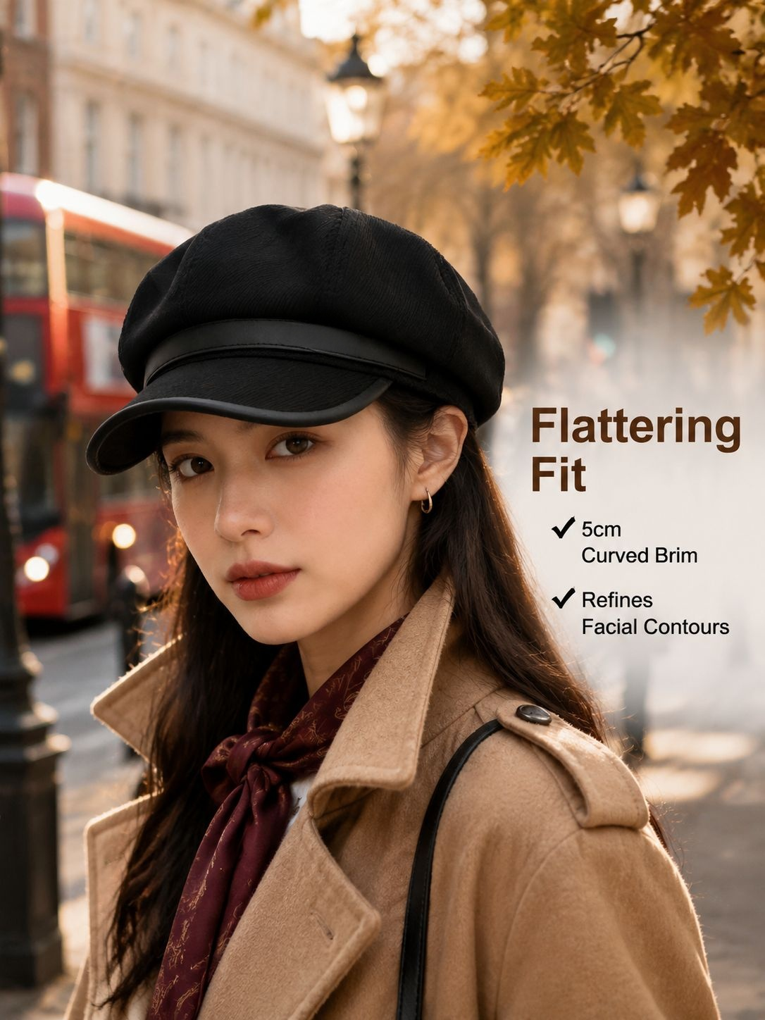 Women’s British Retro Solid Color Newsboy Painter Cap