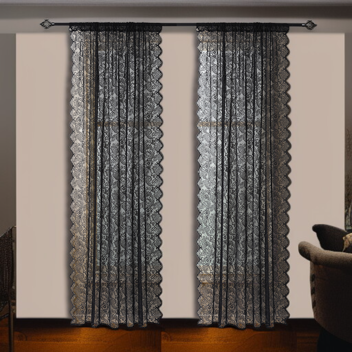 法式復古紗簾 紗窗 隔間紗簾