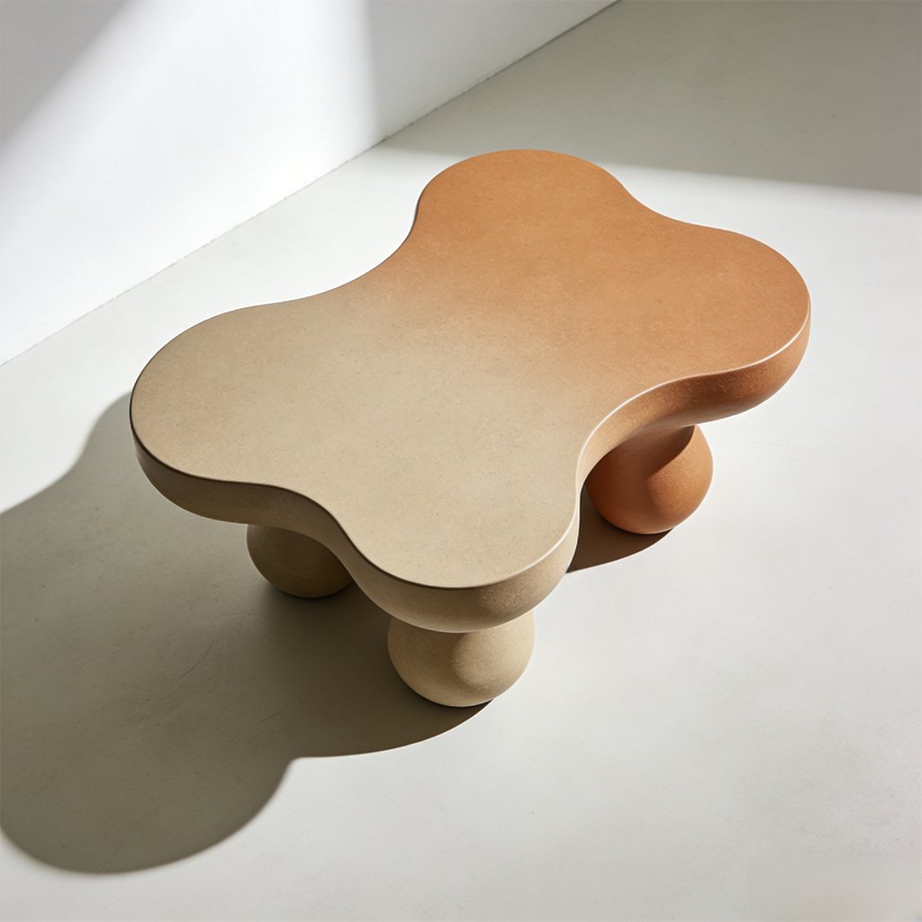 シンプルモダン小型コーヒーテーブルの正面写真