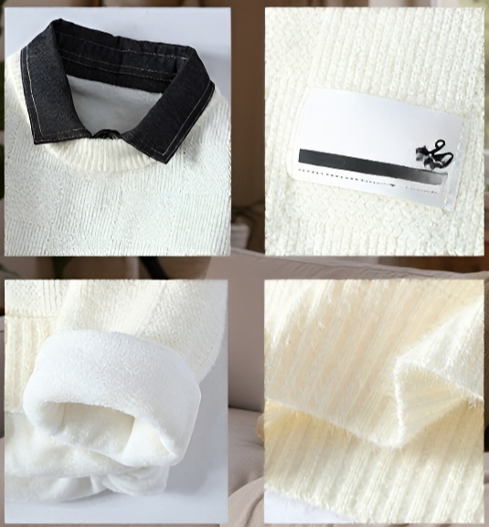 冬用おしゃれなベルベットセーター着用イメージ