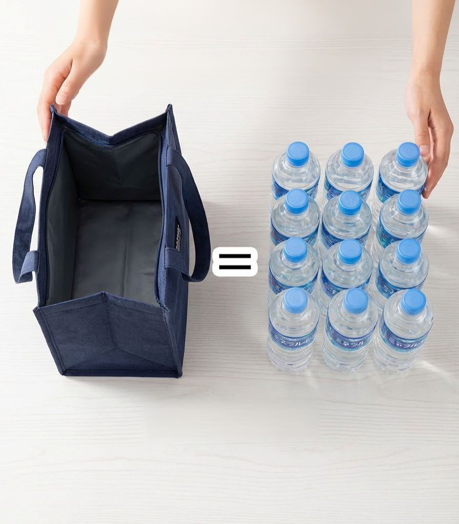 ランチボックスと飲み物を入れた保温バッグ