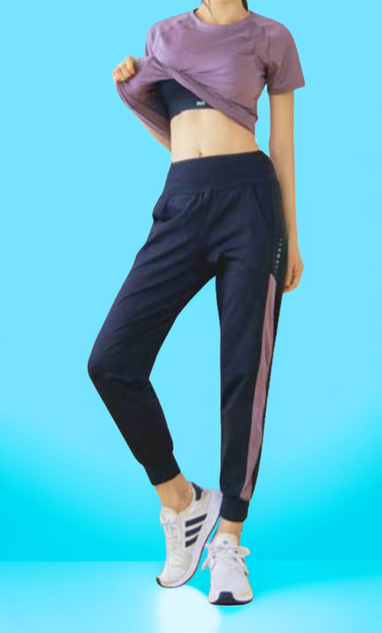 速乾性素材のハイウエストスウェットパンツ詳細