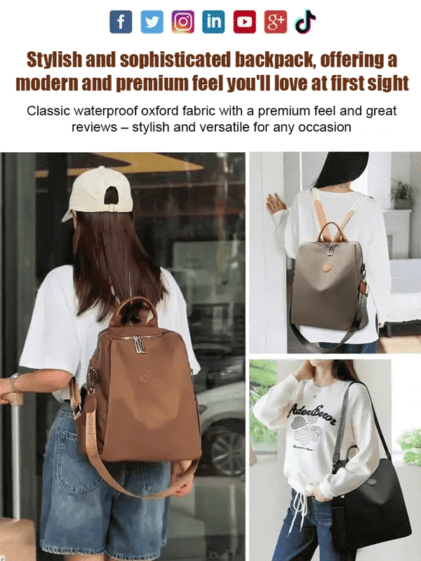 【Compatible with Trolley Cases】Multi-Carry Thickened Oxford Cloth Backpack