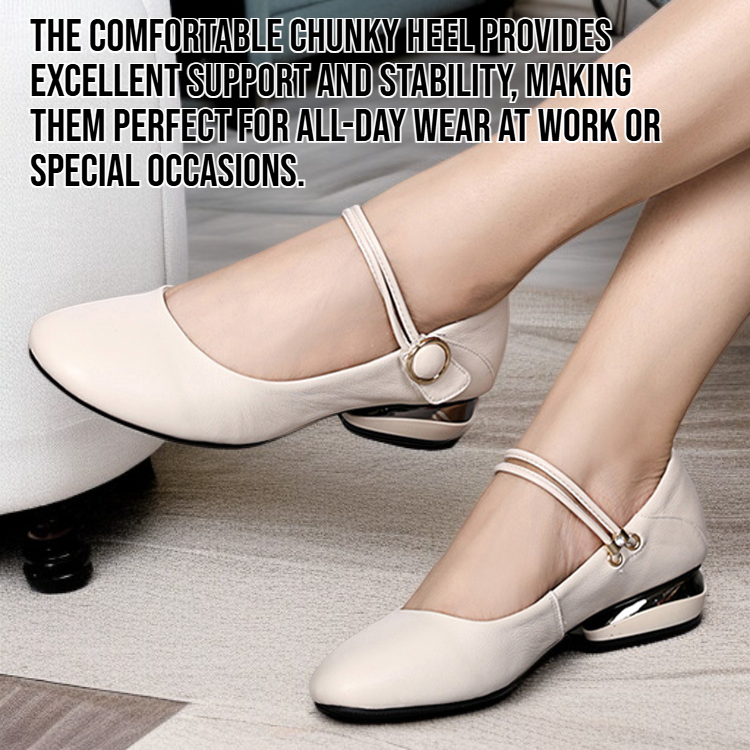 Women's single-strap buckle chunky heel fashion shoes