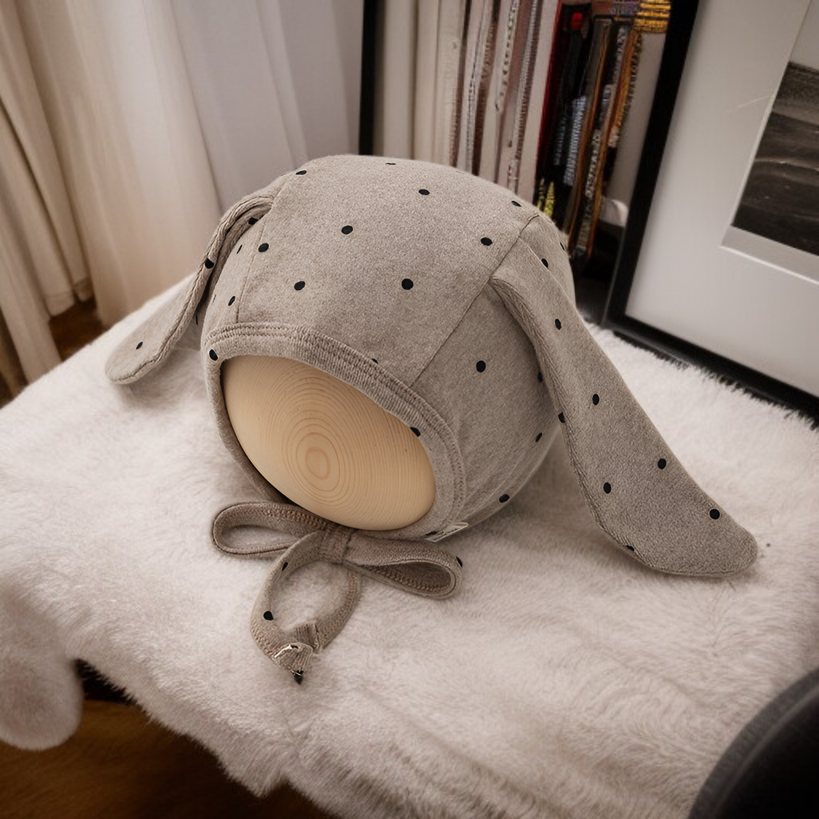 토끼 귀 아기 모자