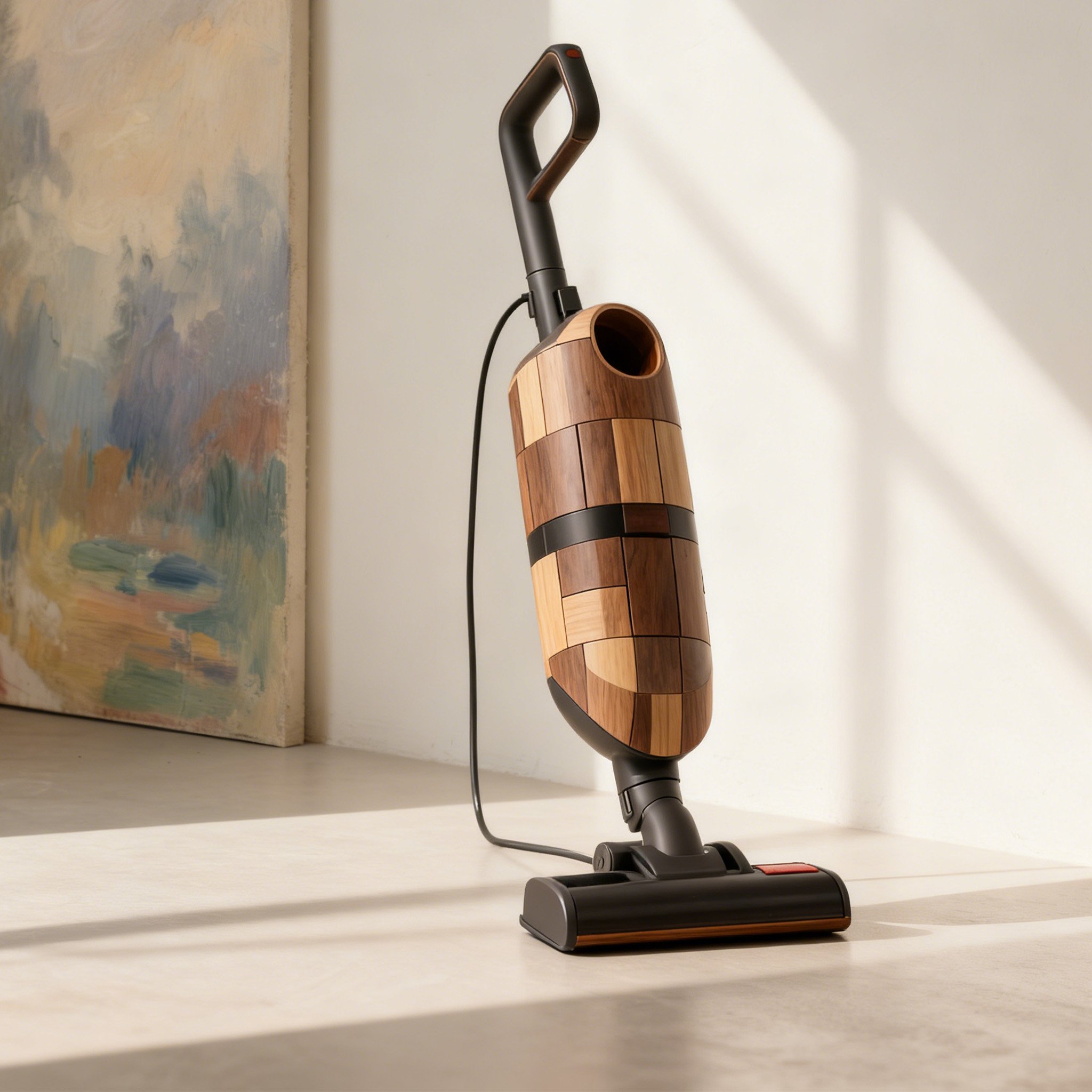 원목 느낌의 세워서 쓰는 진공청소기