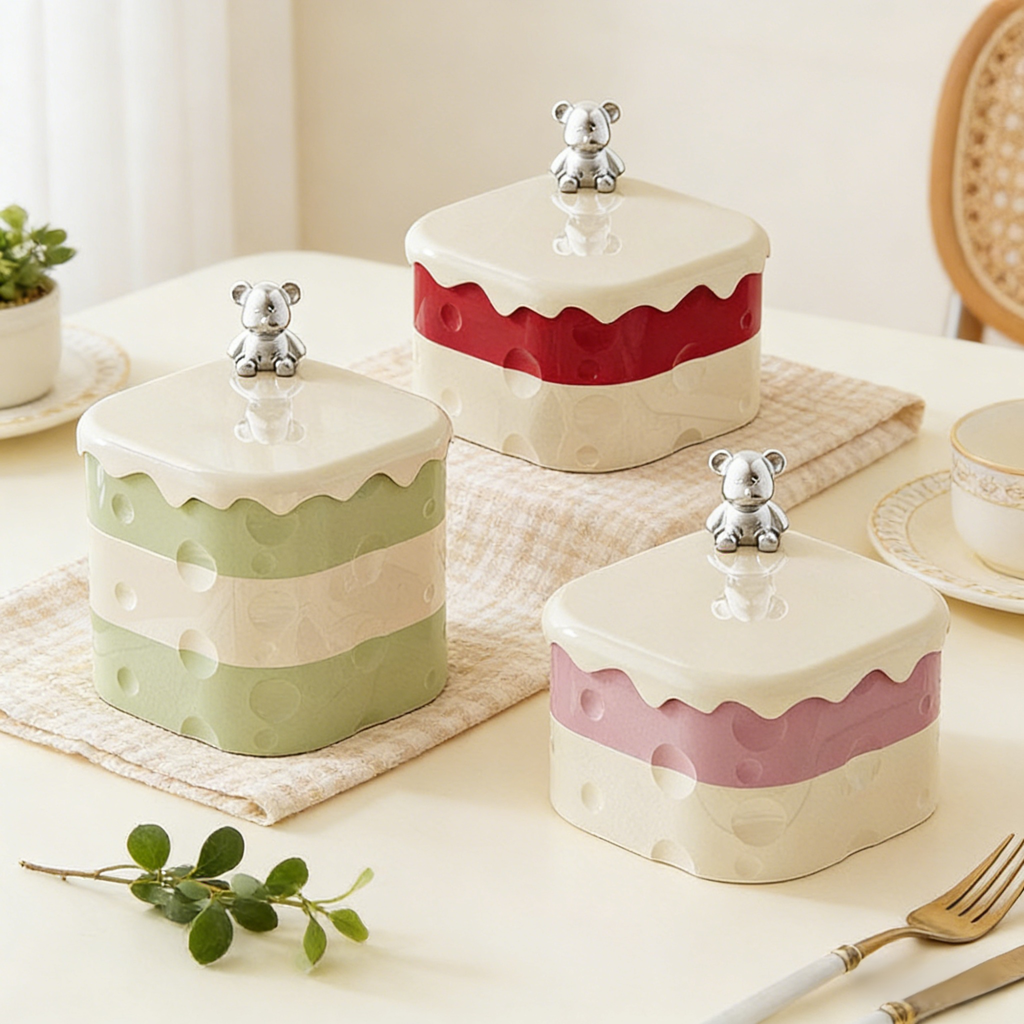 多層糖果盒帶蓋防塵旋轉客廳乾果盒