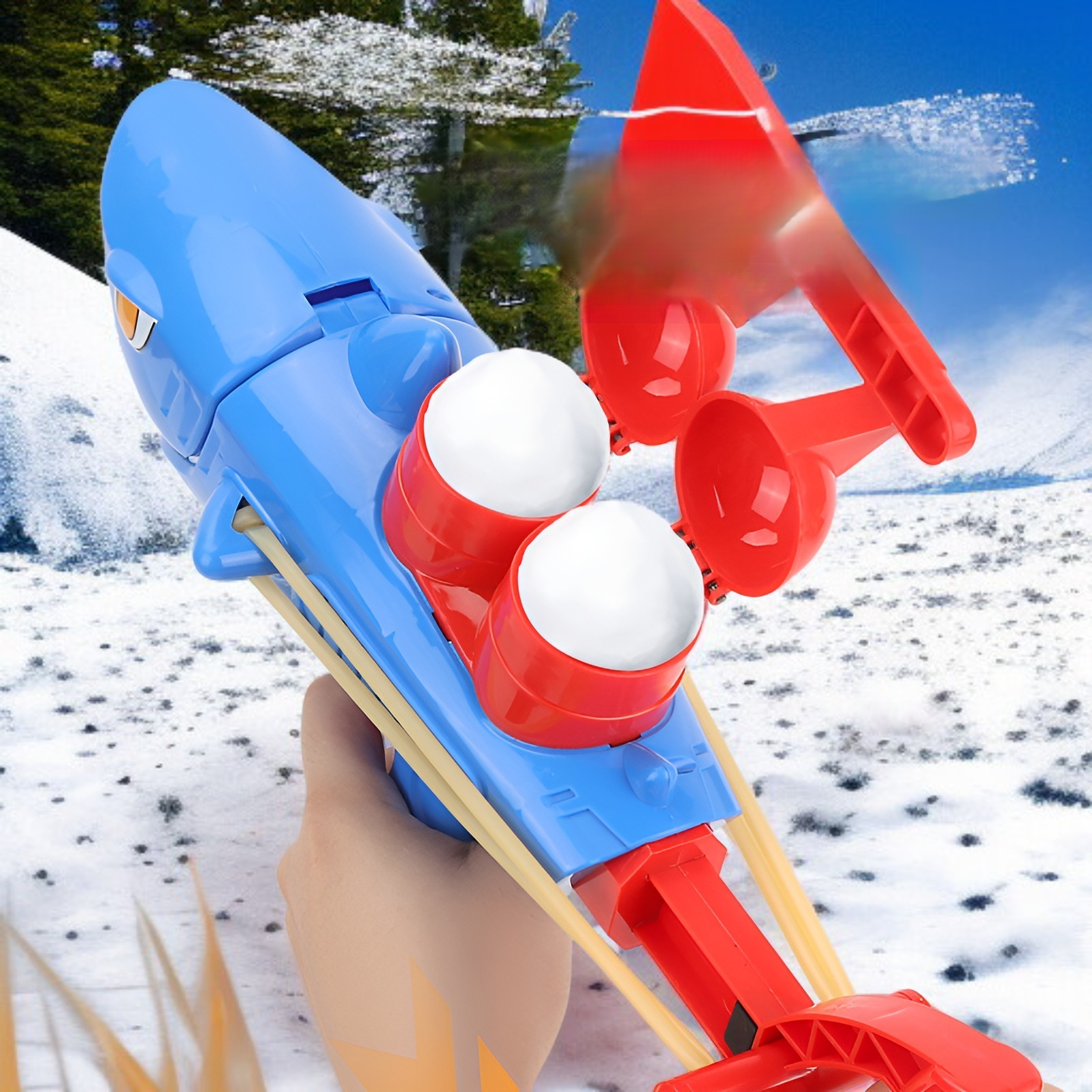 상어 모양의 눈덩이 발사기