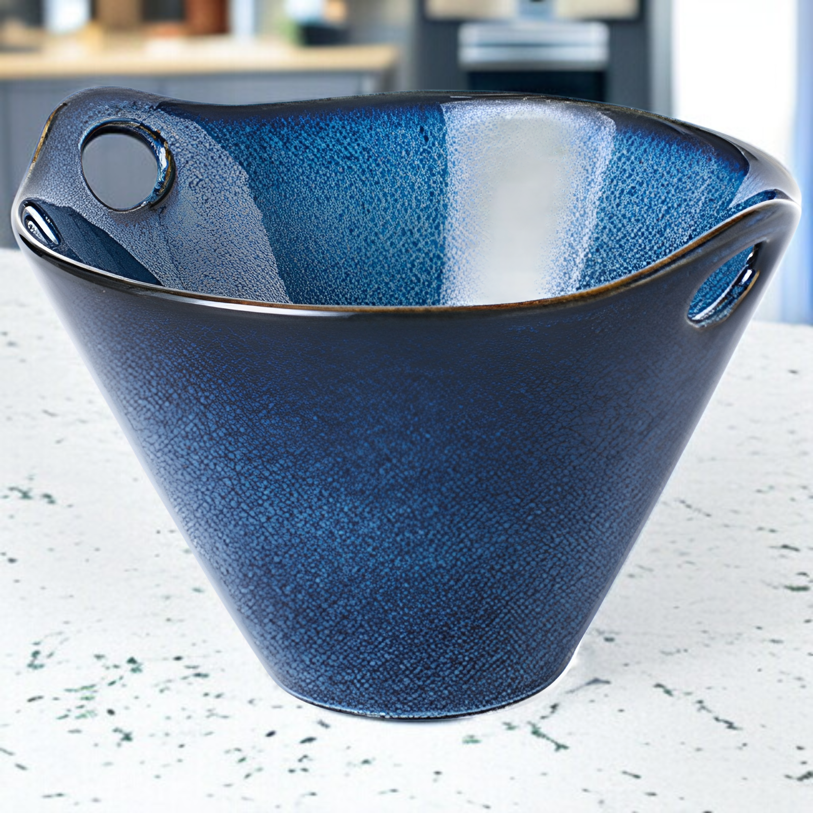 Japanese kiln noodle bowl ceramic hat bowl household ramen bowl double ear bowl creative tableware e