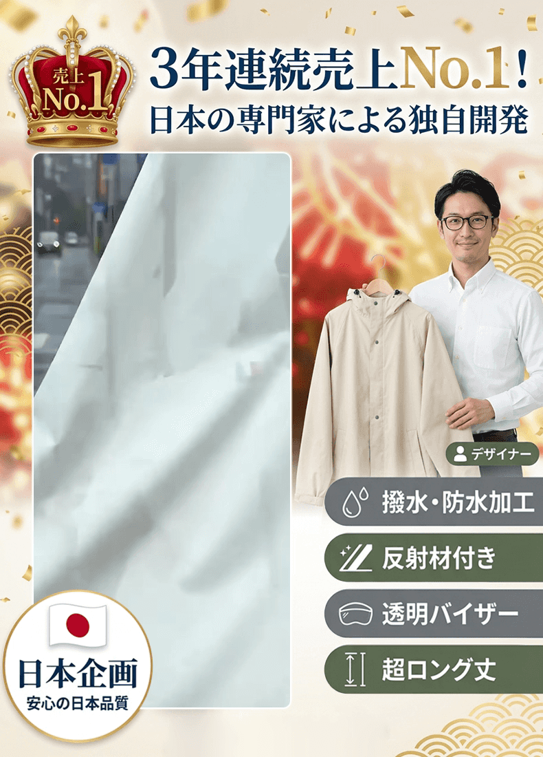 男女兼用サイクルレインコート