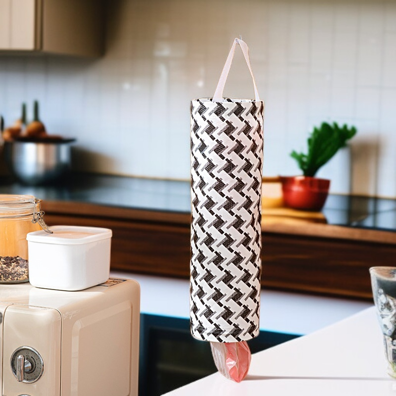 ที่เก็บถุงขยะติดผนังสำหรับห้องครัว ทรงกระบอก ถอดออกได้ แขวนได้ พลาสติก