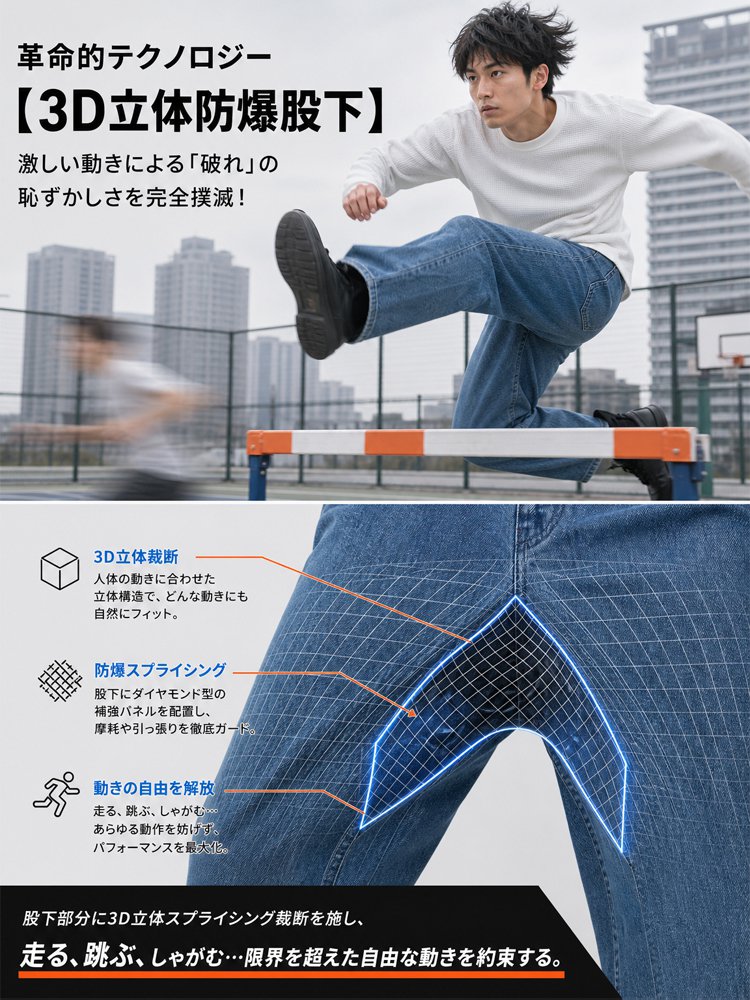 ストレート・ゆったりデニムパンツ
