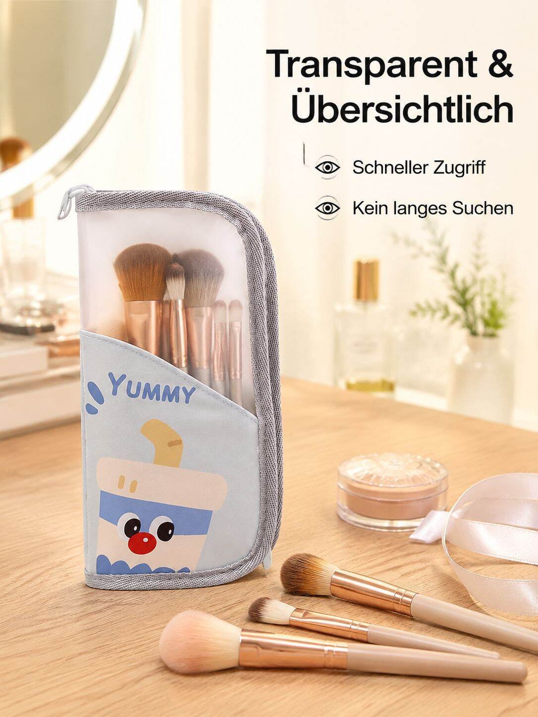 Multifunktionale Reise-Kosmetiktasche für Make-up-Pinsel, tragbare Waschtasche