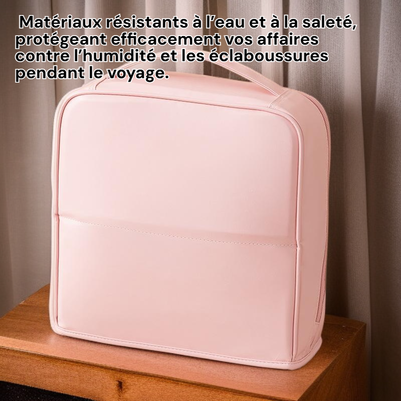 Trousse de maquillage portable multifonction avec miroir, sac de rangement de toilette de voyage