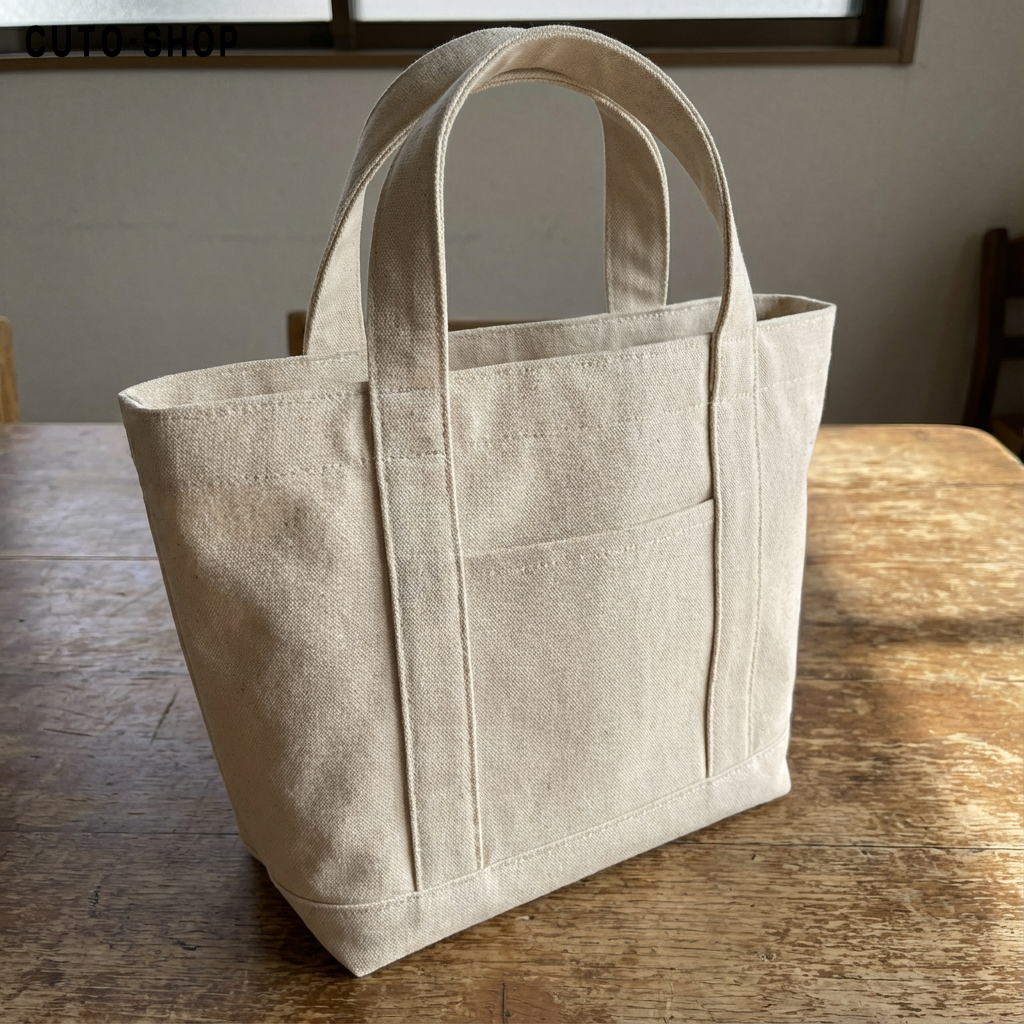 Bolsa de lona hecha a mano con diseño artesanal