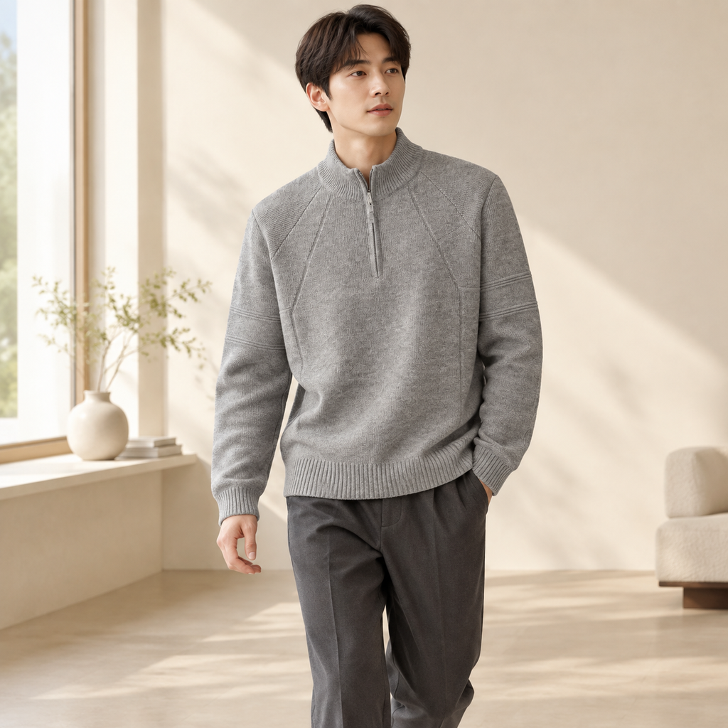 남자 가을 하프집업 니트 이너 스웨터