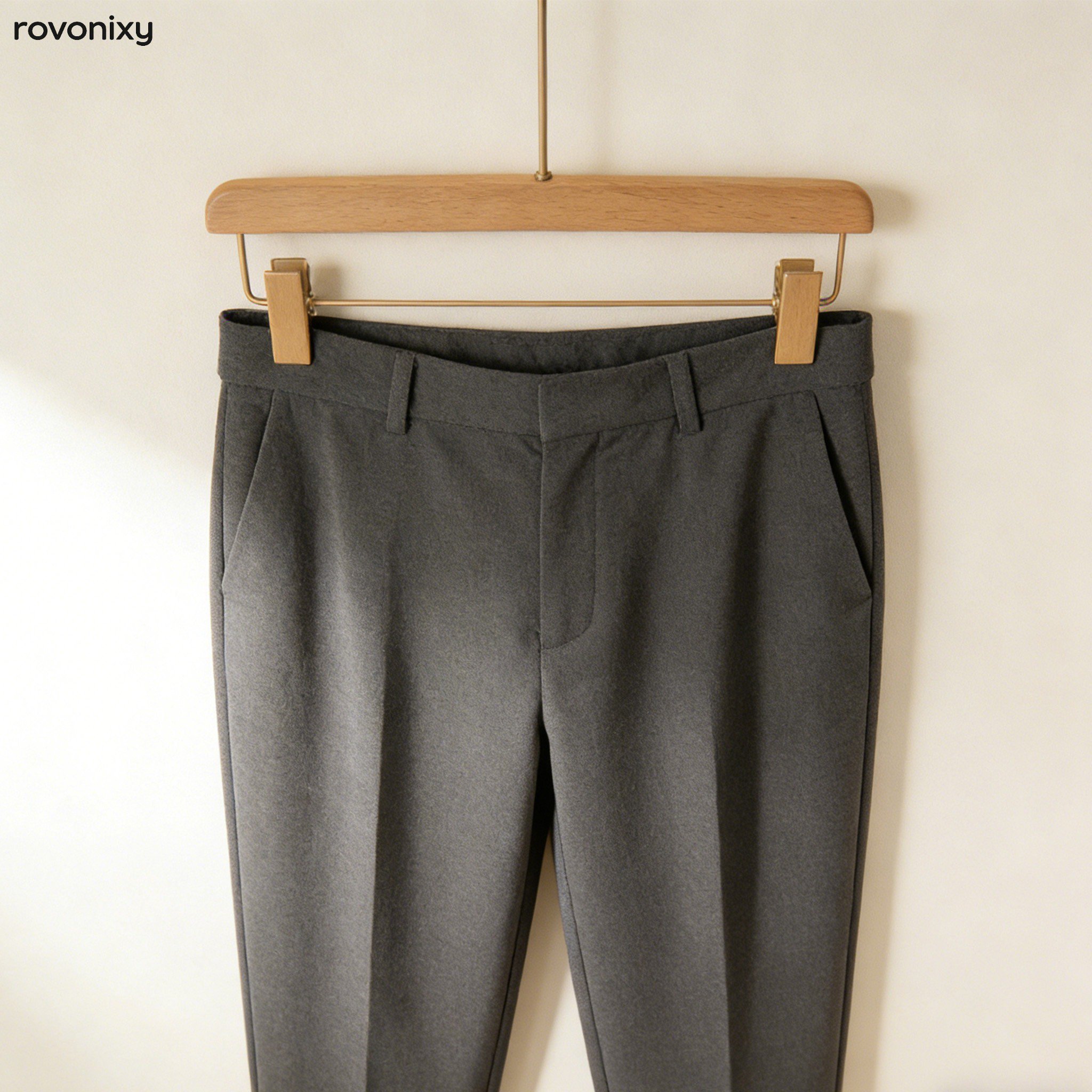 กางเกงสแล็คเอวสูงทรงเข้ารูปสำหรับผู้หญิง