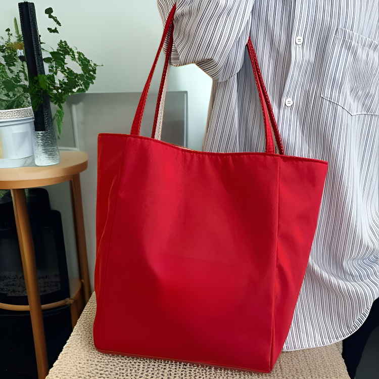 韓国風ファッションストライプキャンバストートバッグ 大容量ショルダーショッピングバッグ