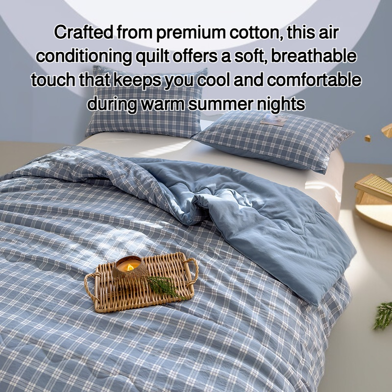Summer Cloud Cotton Plaid Air Conditioning Quilt