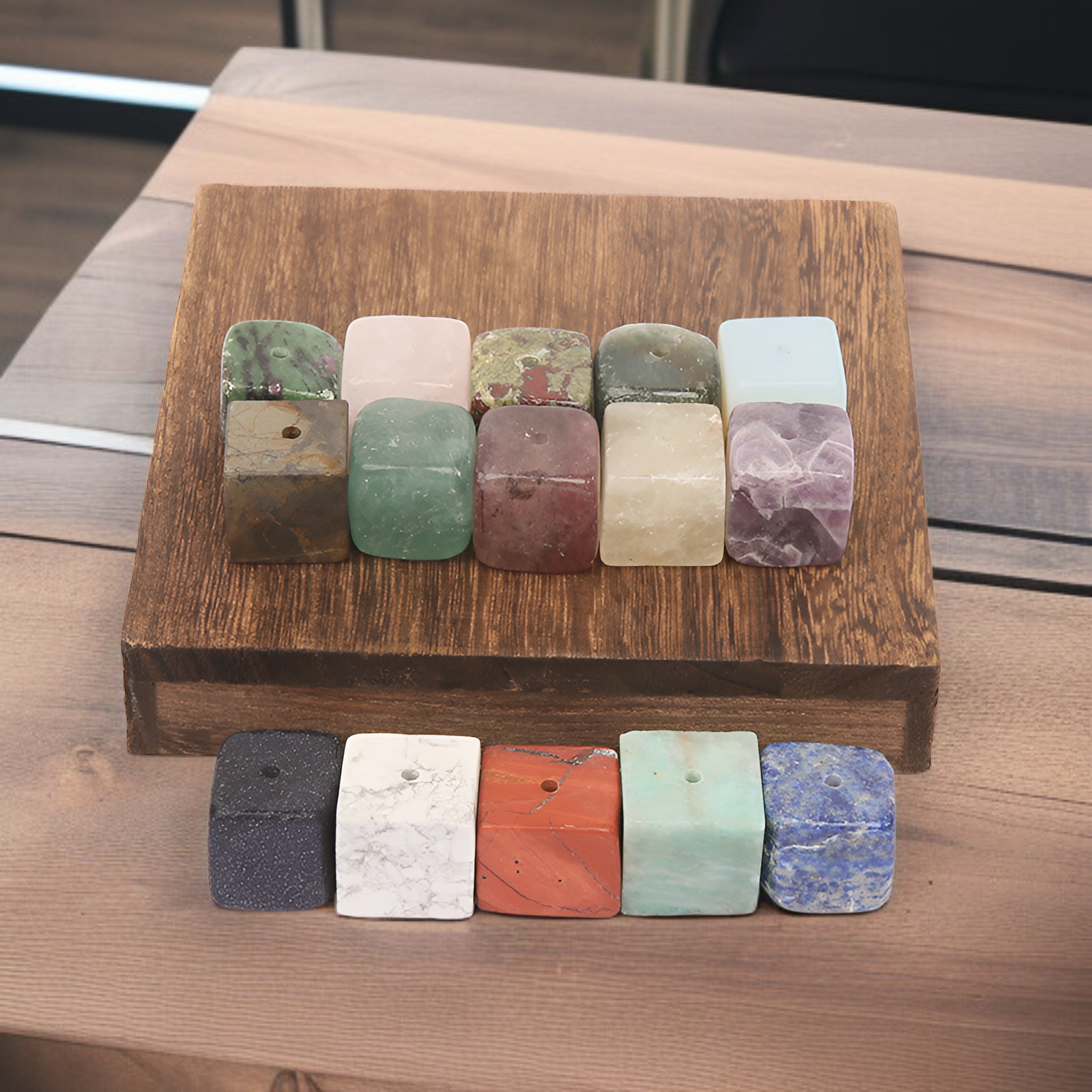 천연 수정 네모난 선향 받침대 향로